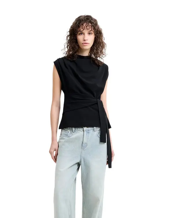 Jersey Belted Shift Top