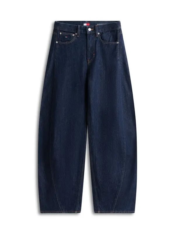 Mid Rise Twisted Tapered Barrel Leg Jeans