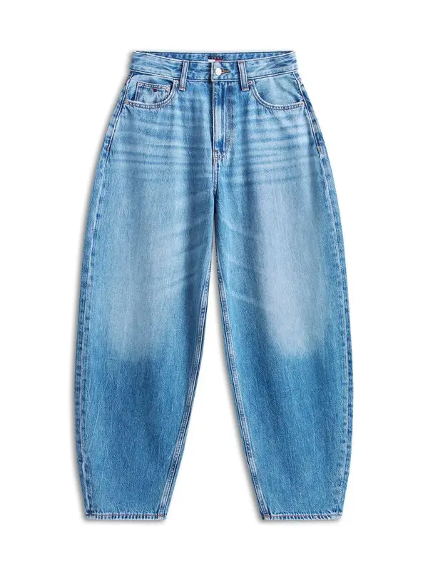 Whiskered Balloon Tapered Leg Jeans