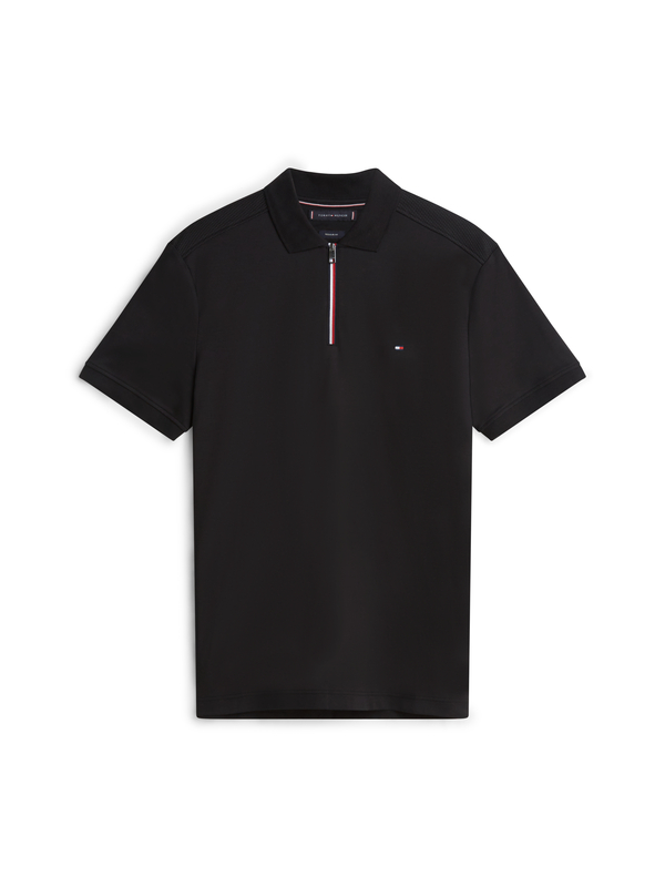 Liquid Cotton RWB Zipper  Short Sleeve Polo