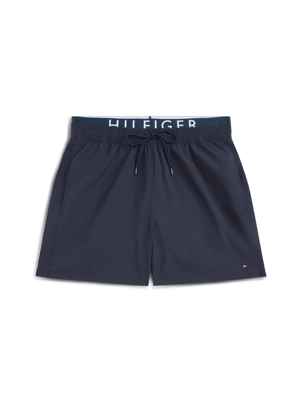Double Waistband Mid Length Swim Shorts