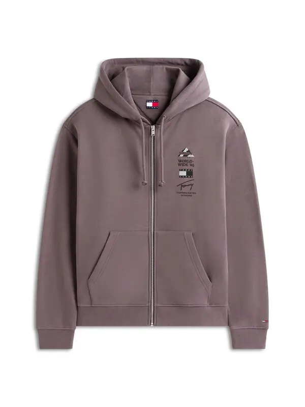 Back Graphic Relaxed Terry Zip-Thru Hoody