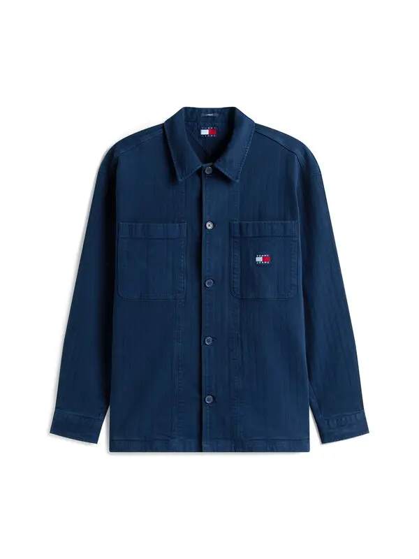 Oversized Fit Herringbone Twill Overshirt