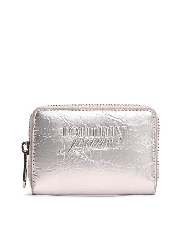 Metallic Crinkled Zip-Around Wallet