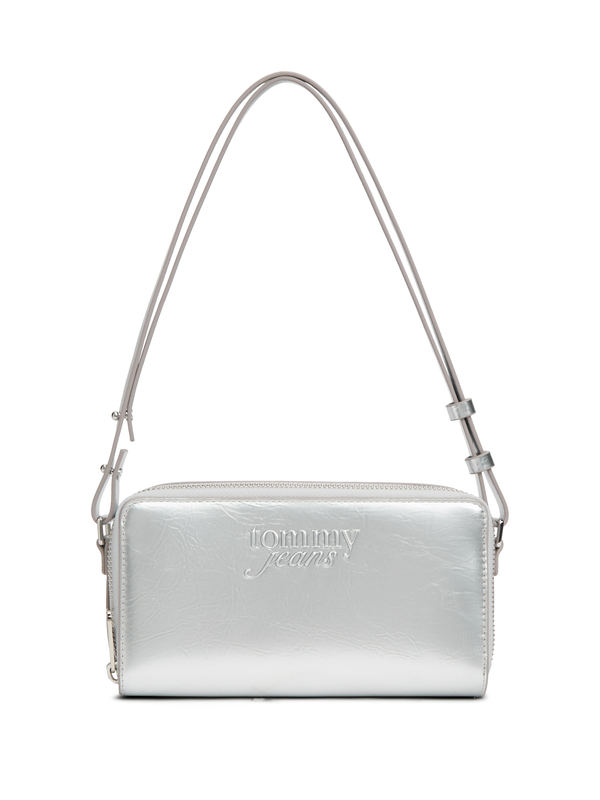 Metallic Crinkled Camera Shoulder Bag