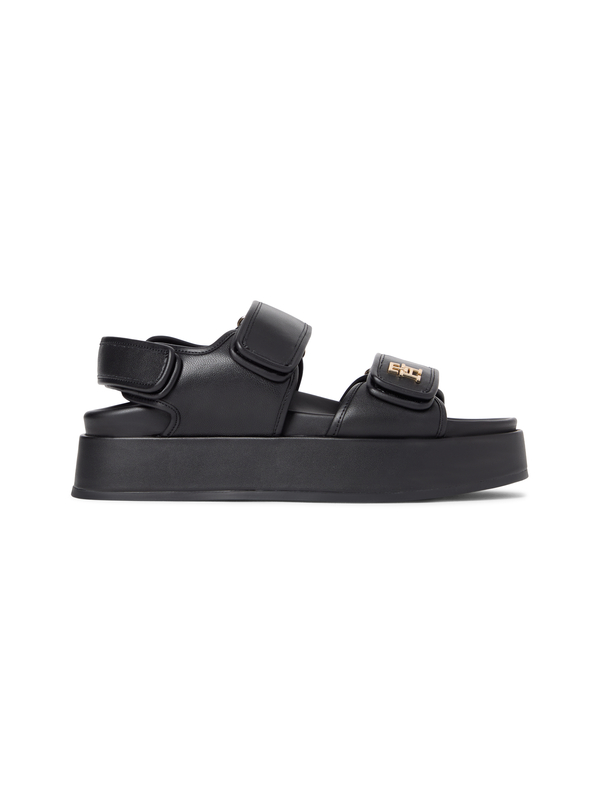 Sporty Leather Platform Sandals