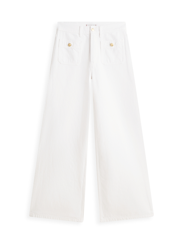 Button-embellished Denim Trousers Image