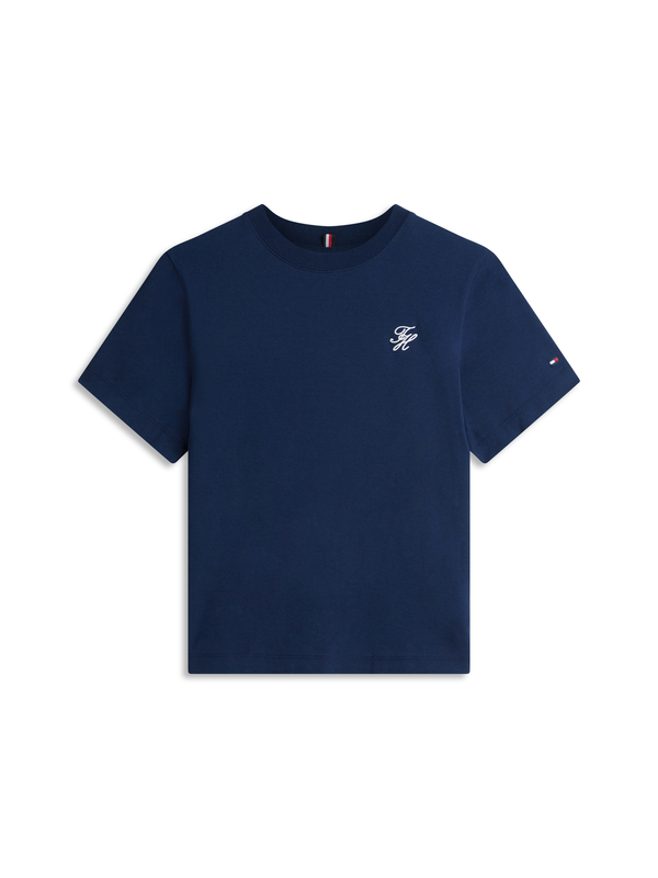 Logo Embroidery Jersey Crew Neck T-Shirt Image