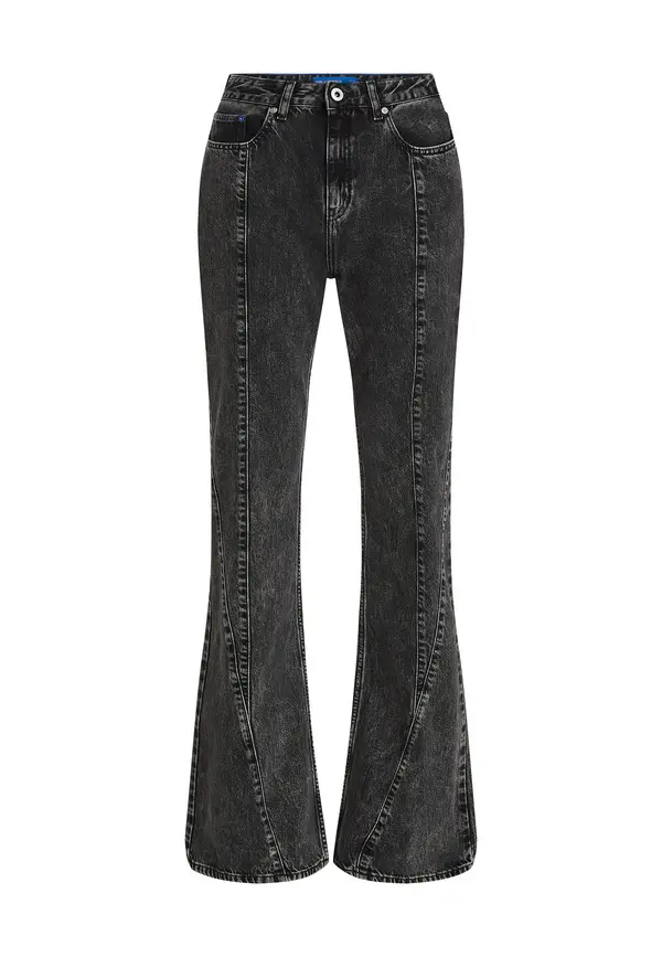 Seamed High-Rise Flared Jeans