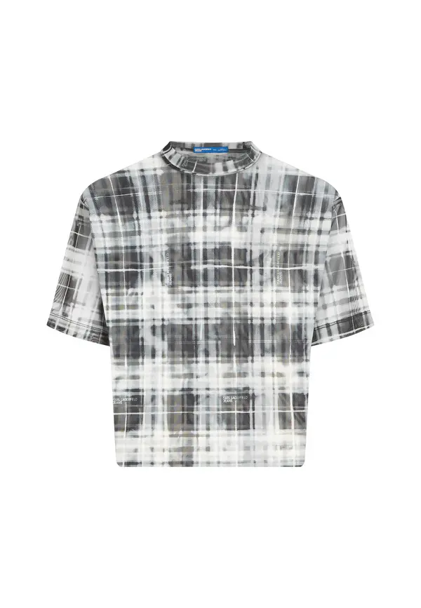 Checked Mesh T-shirt