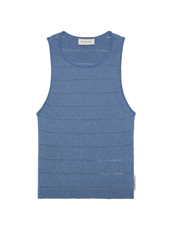 Rib-Knit Pointelle Tank Top Image