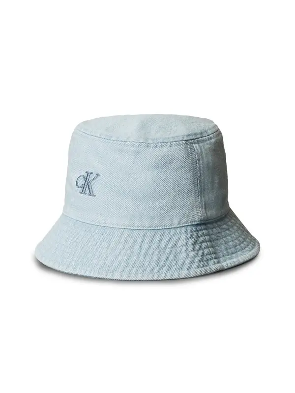 Kids Neutral Denim Logo Bucket Hat Image