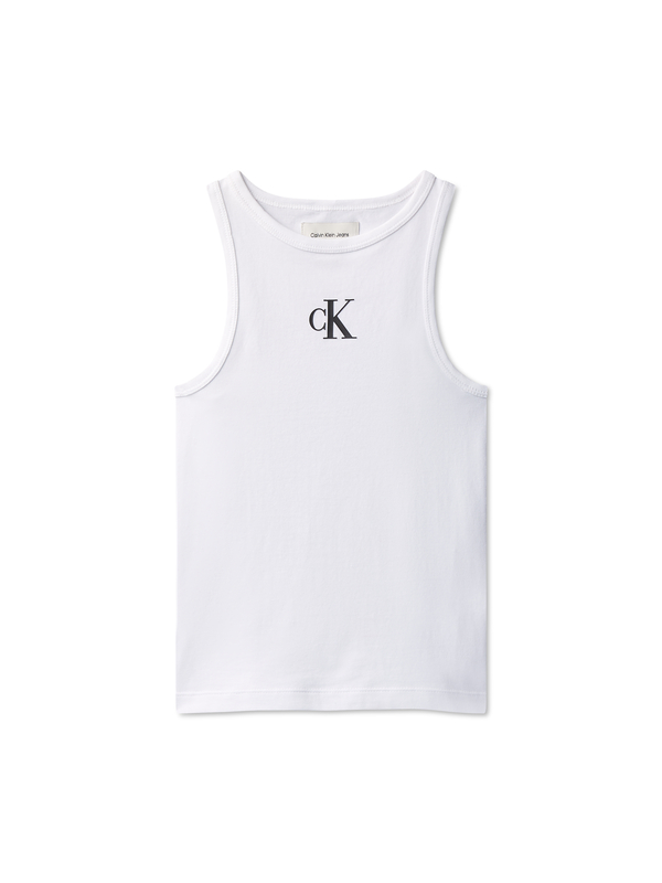 Kids Girls Monogram Slim Fit Ribbed Tank Top