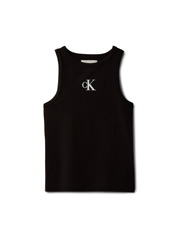 Kids Girls Monogram Slim Fit Ribbed Tank Top