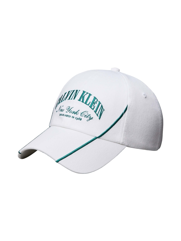 Baseball Cap with Green New York City Logo and Piping Detail