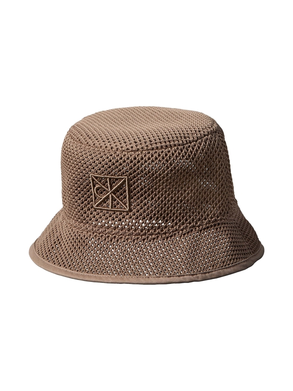 Perforated Mesh Bucket Hat with Tonal Logo Detail