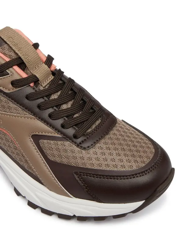 Trail-Style Chunky Mixed-Media Sneakers