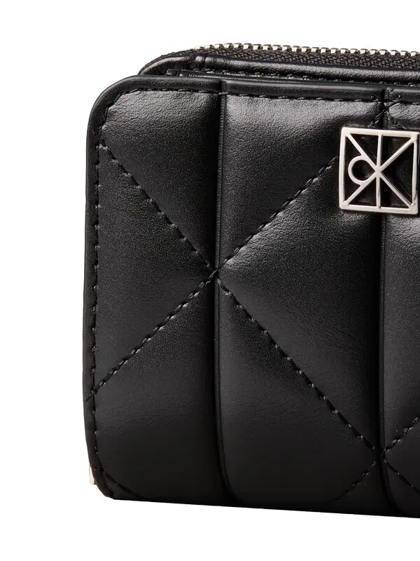 Quilted Diamond Zip-Around Small Wallet