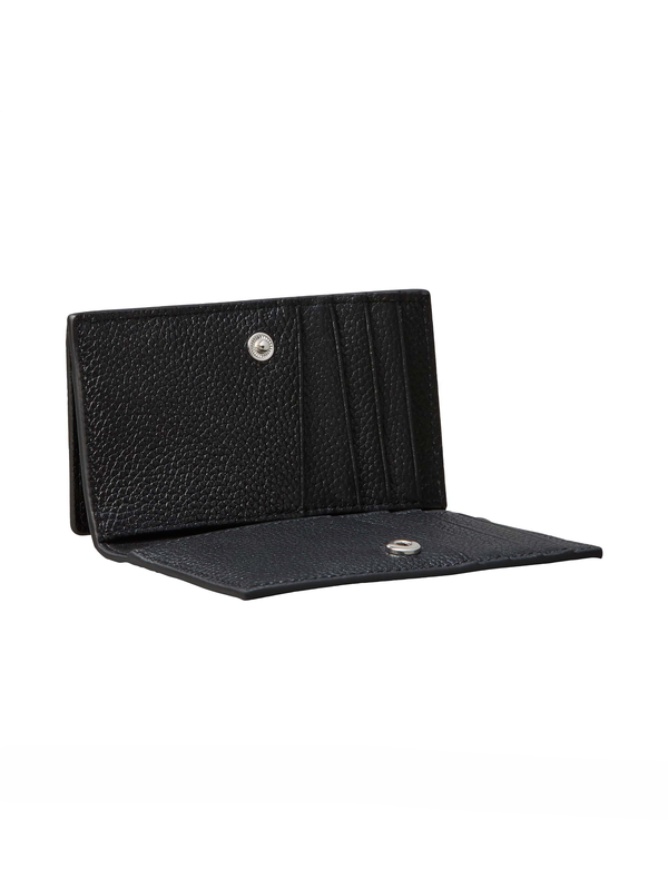 Pebble Leather Monogram Hardware Trifold Wallet