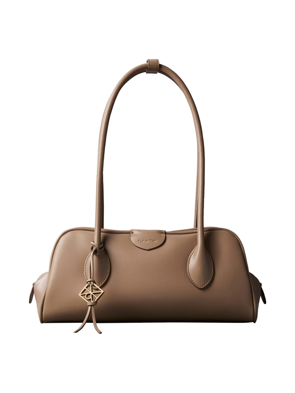 Leather Long-Handle Bowler Shoulder Bag