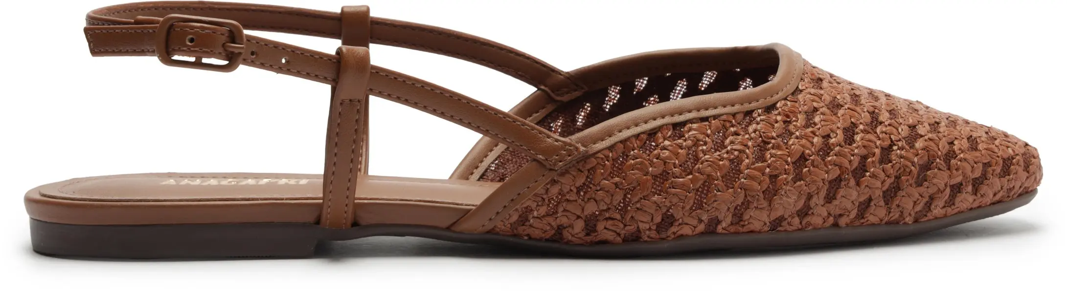 Woven Pointed Toe Slingback Ballerinas Image