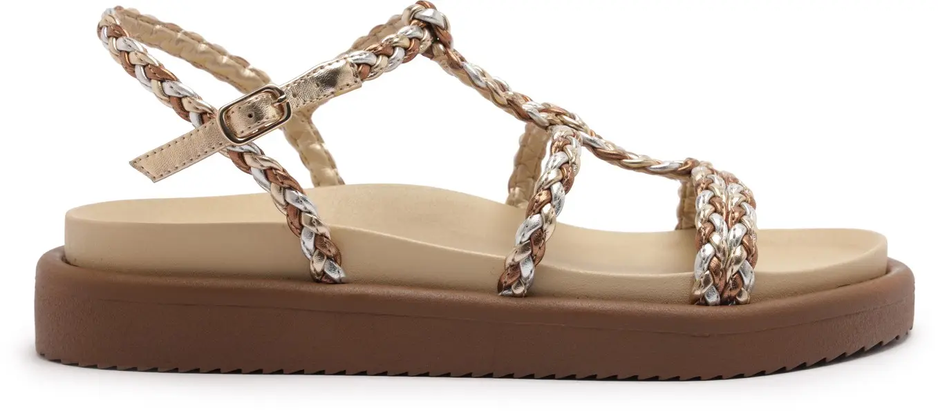 Platform Braided Straps Woven Sandals Image
