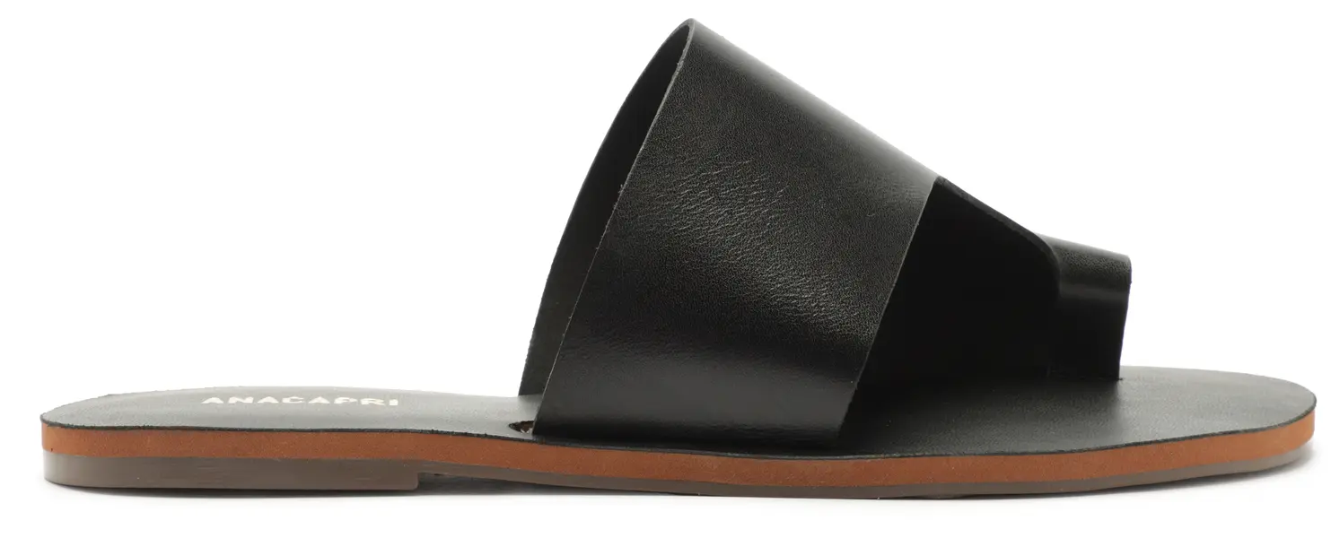 Leather Asymmetric Toe-Loop Slipper Image
