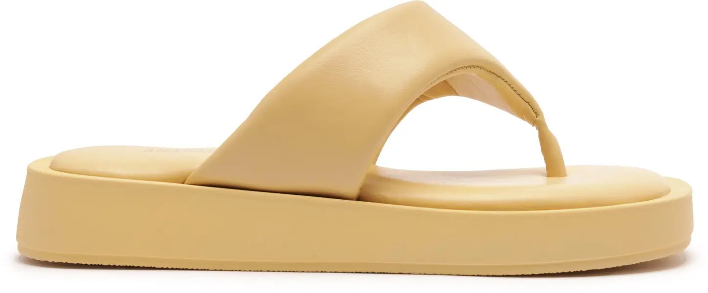 Yellow Padded Flatform Thong Slipper Image