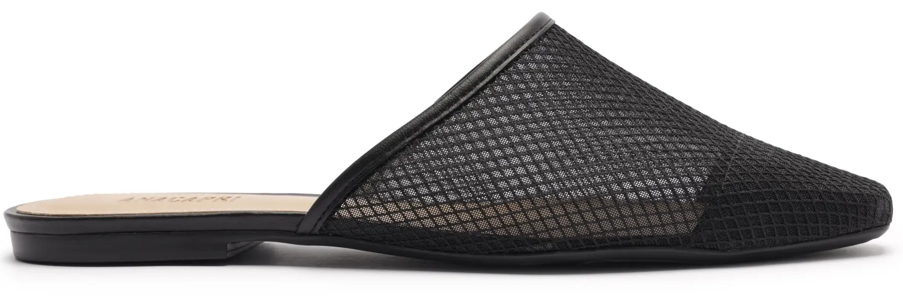 Black Transparent Round Toe Mesh Mule Image