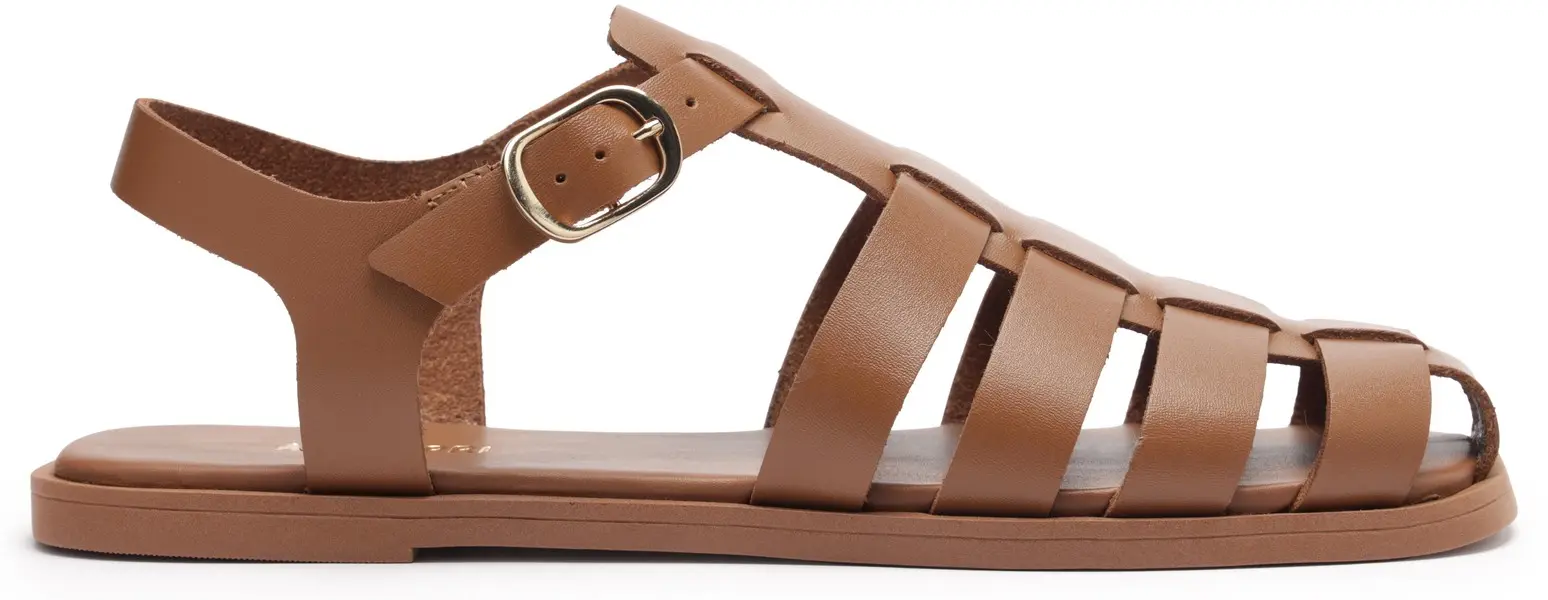 Leather Fisherman Flat Sandals Image