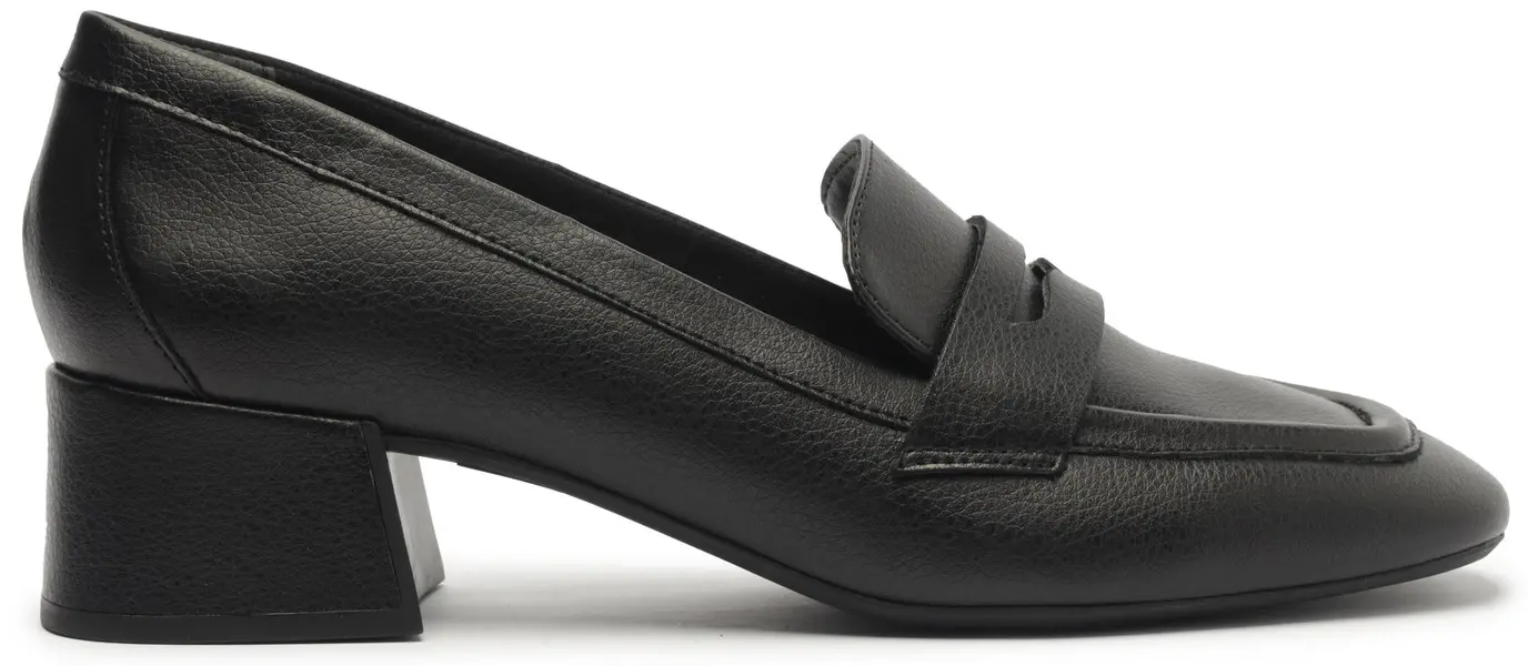 Leather Block Heel Loafer Image