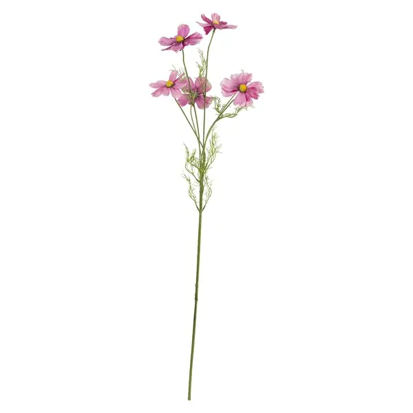 Pink Cosmos Branch, Flower Arrangement - Polyester, Iron, 78 cm