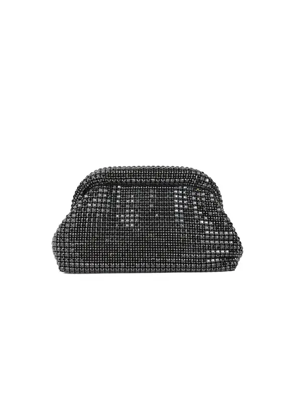 Crystal-Embellished Slouchy Clutch Bag