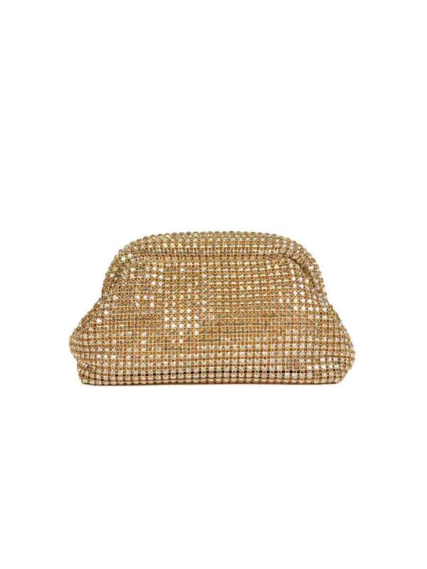 Crystal-Embellished Slouchy Clutch Bag