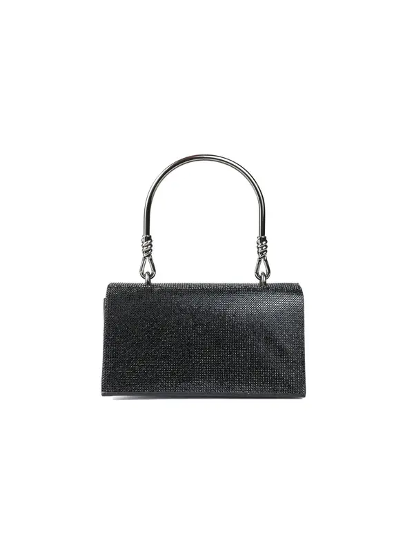 Crystal Flap Clutch Bag with Sculptural Handle