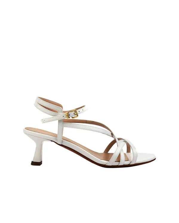 Strappy Leather Kitten Heel Sandals