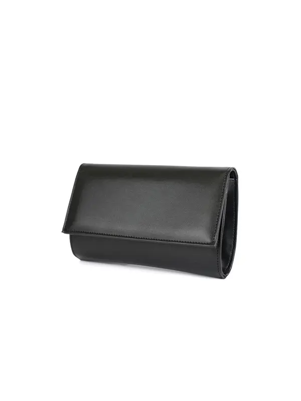 Leather Envelope Clutch Bag with Gold Chain Strap