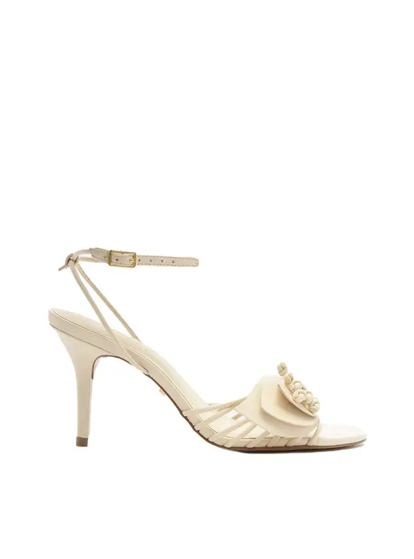 Floral Appliqué Strappy Stiletto Sandals Image