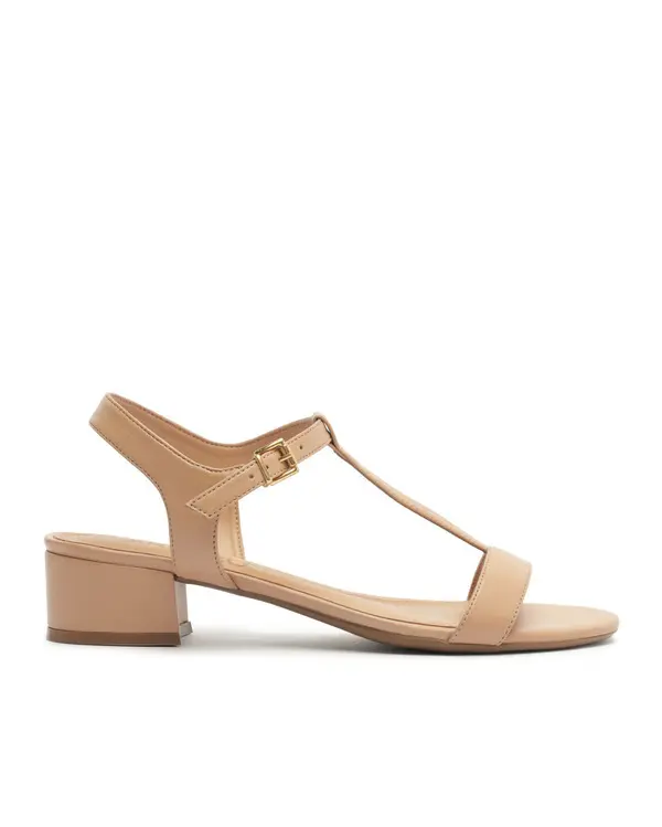 Nude Low Block Heel Sandal Image