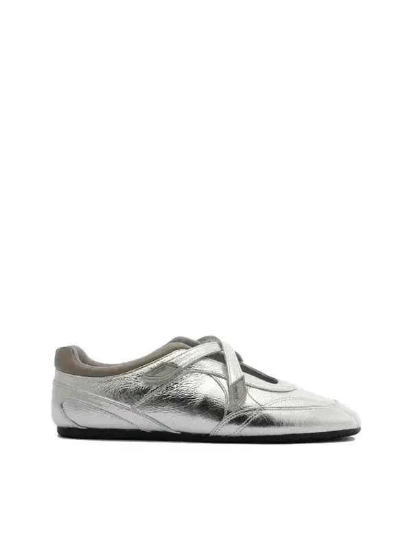 Metallic Silver Low-Top Sneaker Style Ballerina