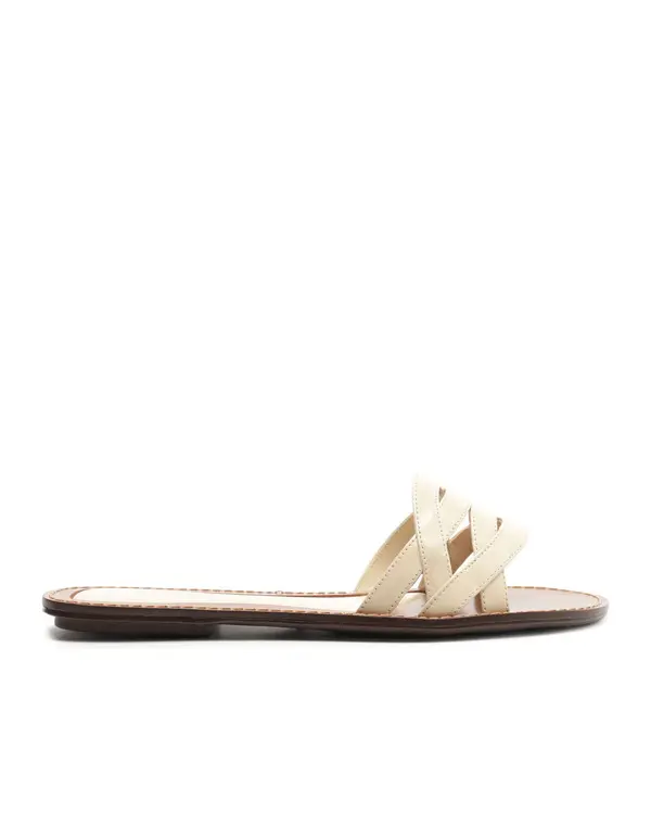 Off-White Strappy Flat Slipper