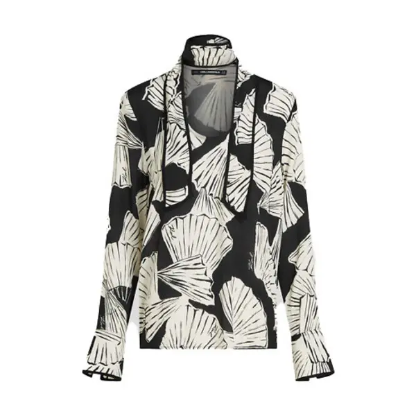 Elastic Blouse with Print