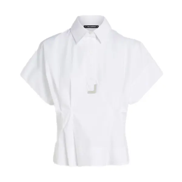 Tapered Cut Short Sleeve Poplin Shirt