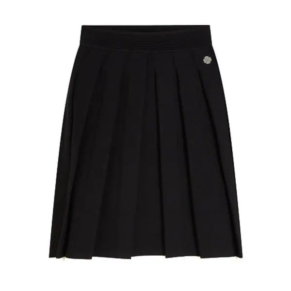 Contrast Pleated Short Skirt 