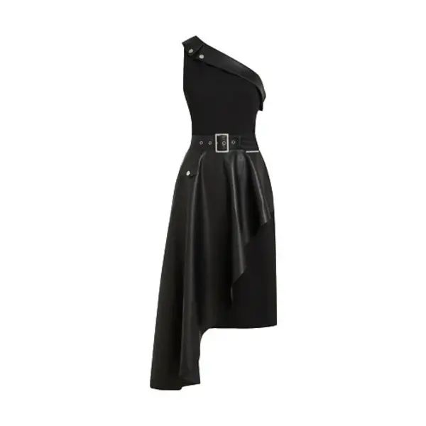 One-Shoulder Biker Dress