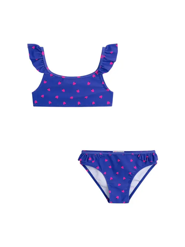 Blue 2-piece Swimsuit with Strawberries Prints