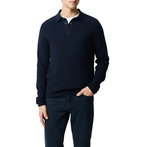 Long Sleeve Knitted Polo