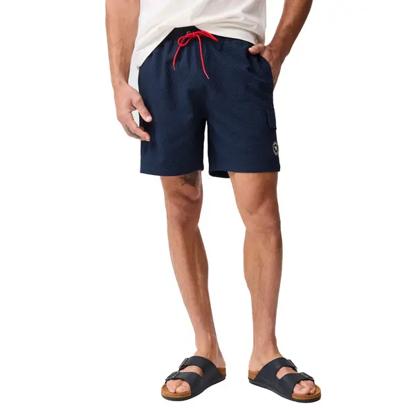 Solid Seersucker Swim Shorts
