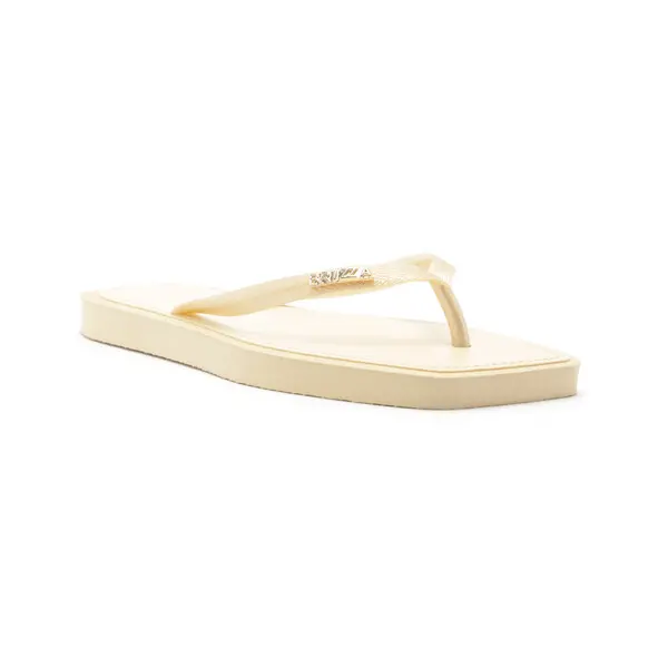 White Sparkling Flip-Flops with Square Brizza Image