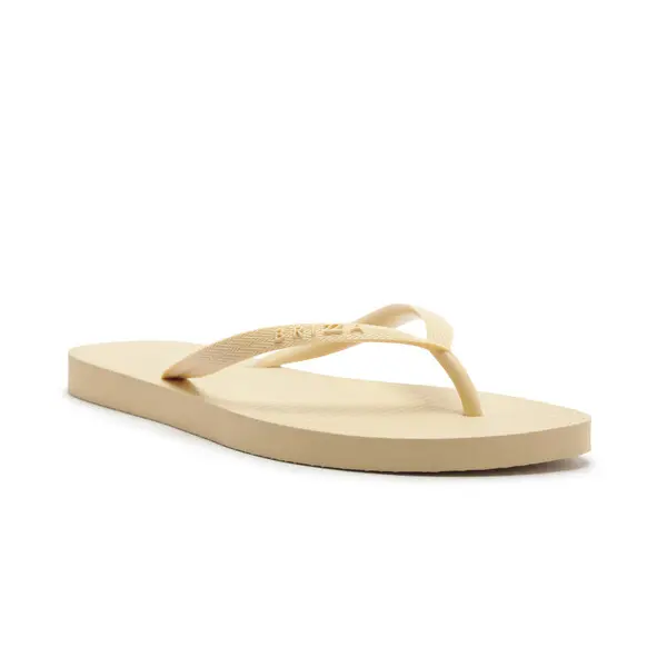 Classic Off-white Flip Flops with Chevron-Textured Sole Image